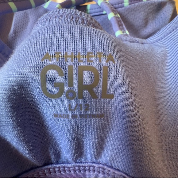 Athleta Girls Purple and Blue Tank Top with Built In Bra Criss-Cross Straps Sz L - Picture 10 of 12